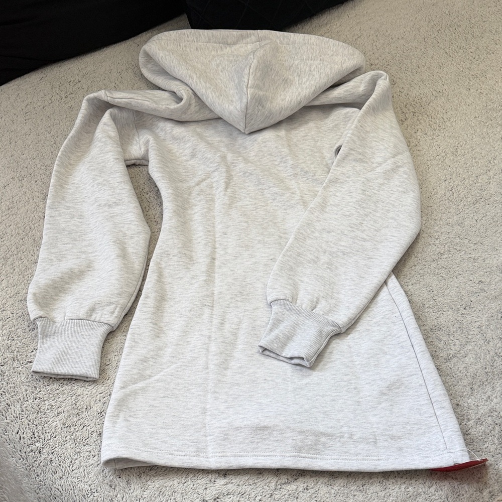EGO White Long Sleeve Zip Front Hoodie Dress - Picture 4 of 4